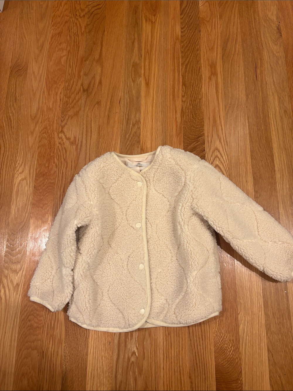 H&M Cream Sherpa Puffer Jacket for Kids